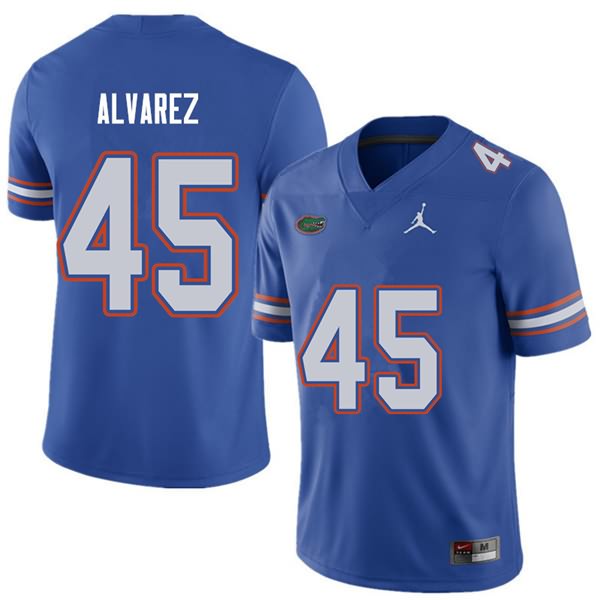 Men's NCAA Florida Gators Carlos Alvarez #45 Stitched Authentic Jordan Brand Royal College Football Jersey IYB3865NI